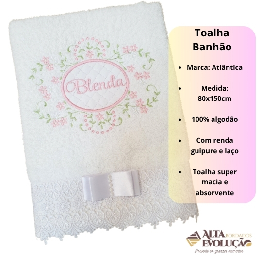 Toalha Banhão Bordada - Imagem 2