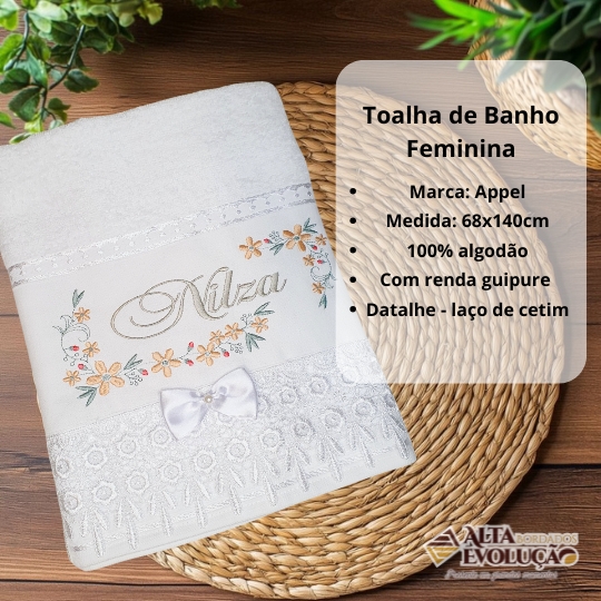 Jogo de Toalhas Bordadas 1 Banho e 1 Rosto - Imagem 3