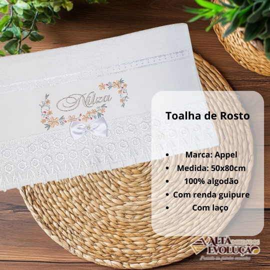 Jogo de Toalhas Bordadas 1 Banho e 1 Rosto - Imagem 4