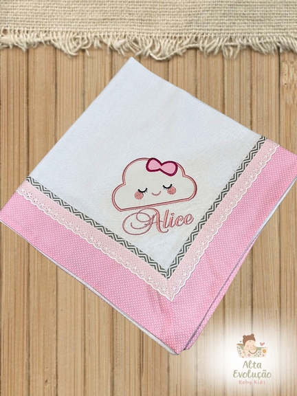 Cueiro Personalizado – Bordado Nuvem Baby