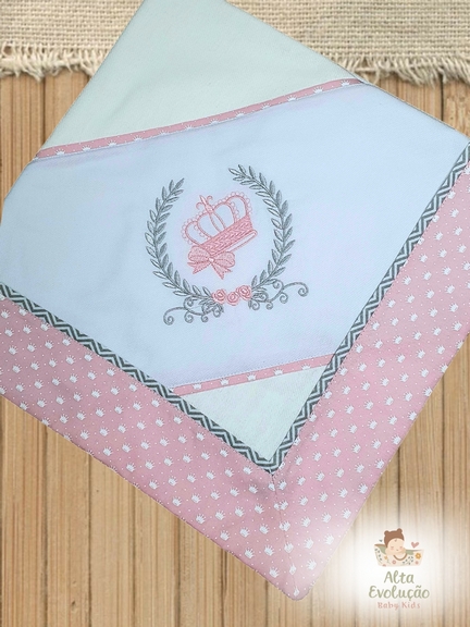 Cueiro Personalizado - Bordado Realeza com Coroa